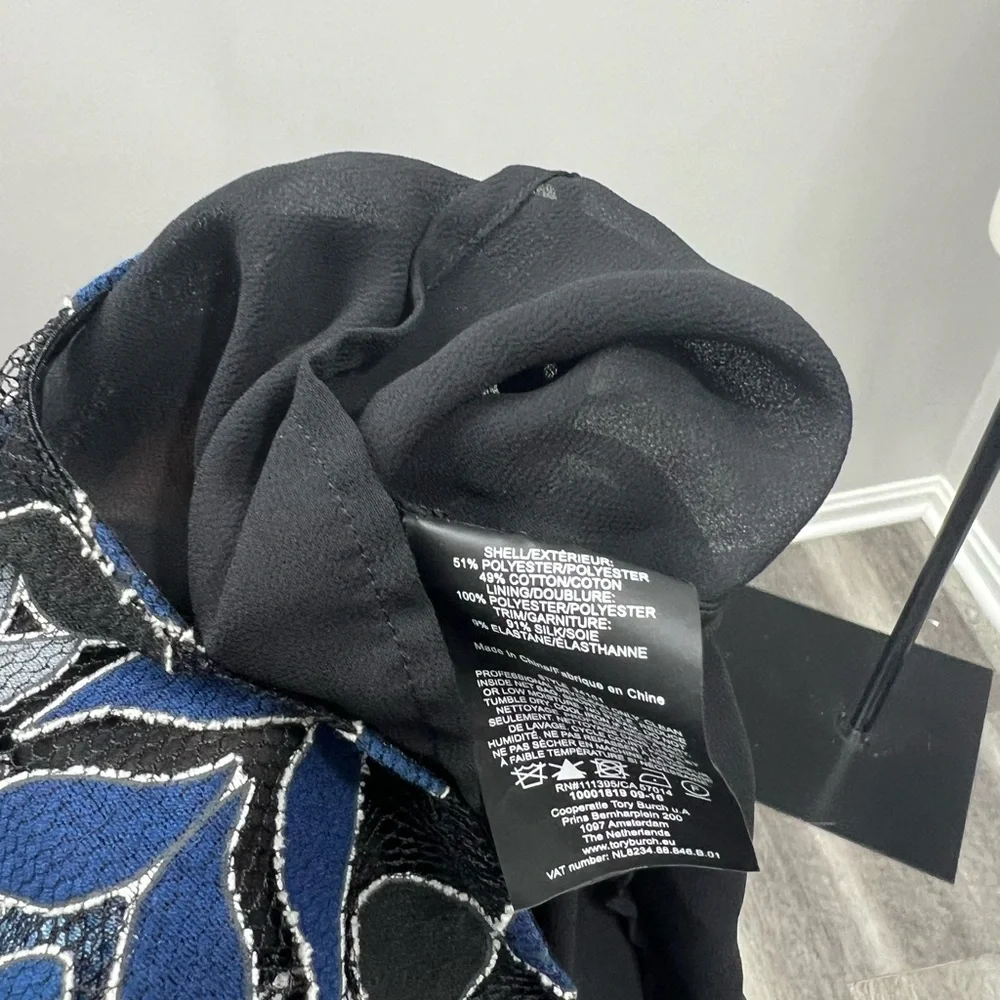 Tory Burch‎ Black/Navy Print Blouse
